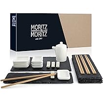 Set Stoviglie Sushi Moritz & Moritz Per 2 Persone - 10 Pezzi Con Piatti, Bacchette E Ciotoline - Foto 6