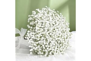 Briocht 6 Pcs Artificial Flowers, Faux Flowers Real Touch Gypsophila Artificial Flowers Babys Breath Bouquets Fake Flowers for Wedding, Party, Diy Floral Arrangements, Home Decoration
