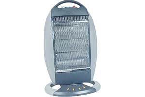 TEC HIT DREXON 704104 - Chauffage Radiant Halogène Oscillant - 1200 W - Position fixe ou oscillant 55° - Coupure automatique - Gris