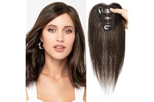 GULALUUK Hair Toppers for Women Real Human Hair Toppers Hair Pieces for Women with Thinning Hair Human Hair Toppers 10 Inch Hair Topper for Thinning Hair Human Hair Top Hairpieces human hair Medium Brown