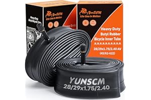 YunSCM 2 PCS HeavyDuty 28/29 inch Bike Inner Tubes 28/29x1.75 28/29x1.95 28/29x2.10 28/29x2.25 28/29x2.35 28/29x2.40 45/62-622 AV32mm Schrader Valve Compatible 28/29x1.75/1.95/2.10/2.25/2.40 Bike Tube