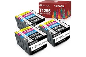 Toner Kingdom T1295 Multipack Cartuchos de Tinta T1291 T1292 T1293 T1294 Compatible para Epson Stylus SX435W SX235W SX420W SX445W WF3520 Stylus Office BX535wd (6 Negro 3 Cian 3 Magenta 3 Amarillo)