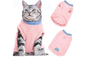JOKUREAO Haustier Pullover Weste, Weiche Baumwolle Katze Shirts, Warmer Winter-Katzenpullover für Katzen, Weiches Sweatshirt für kleine Hunde Katzen, Katze Pullover Weste für Kleine Hunde Katzen
