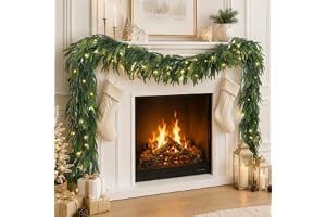 Jul Norfolk tallkrans med LED-ljus, 25 cm konstgjorda girlanger