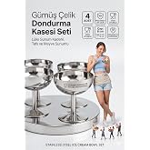 Transformacion Heidi Serisi 4&rsquo;l&uuml; Paslanmaz &Ccedil;elik L&uuml;ks Dondurma ve Sunum Kasesi Seti 7.5 cm 722887