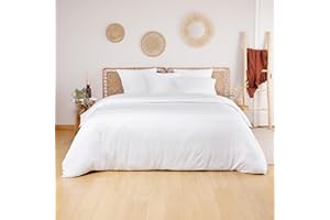 Biała pojedyncza poszewka na kołdrę, bambusowa pościel, biała pościel pojedyncza, antyalergiczna kołdra, pojedyncza, miękka poszewka na kołdrę, kołdra chłodząca, biała pościel hotelowa, 135 x 200 cm, Bambaw