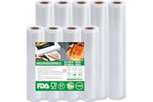 Votoko Sachet Sous Vide Alimentaire, 28cm(15m) + 20cm(12m) Sac sous Vide Alimentaire, 190 µm, Rouleau Sous Vide Alimentaire, Sans BPA, Sac Congelation Sous Vide Alimentaire
