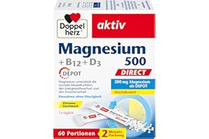 Doppelherz Magnesium 500 + B12 + D3 DIRECT mit DEPOT-Funktion - Magnesium als Beitrag für die normale Funktion der Muskeln un