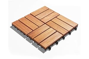 Gartenfreude Lot de 10 carrelages pour terrasse en Bois d'acacia résistant aux intempéries faciles à Poser Marron 0,9 m² 30 x 30 cm