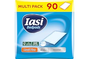 IASI alèses jetable 90 x 60, Absorption Maxi Plus, avec Technologie 'Odour Control' sans Parfum, 90 unités