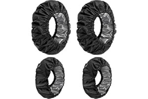 Heveer Pokrowiec na koła dla niemowląt Pokrowiec ochronny na koło, wodoodporny, wózek dziecięcy, 4 sztuki, czarny