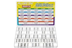 ALLECIN 21 Values Glass Fuses Fast Slow Blow Assorted Kit 5x20MM 6x30MM Quick Glass Fuse F 1A 2A 5A 10A 15A 20A Time Delay T 1 5 10 15 20 Amp Glasses Tube Fusible Set 250V 5x20 6x30 MM