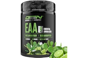 GEN GERMAN ELITE NUTRITION Poudre d’EAA 532 g (38 portions) - Les 9 acides aminés essentiels incl. histidine & BCAA - Formule Human Code - Végane - Très bonne solubilité - Boisson d’acides aminés rafraîchissante (Cactus Lime)
