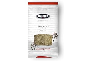 ITALPEPE ROMA 1969 Italpepe, Pepe Nero Macinato, Ideale per Dare una Nota Leggermente Piccante ai Tuoi Piatti, Ottimi per Piatti a Base di Salumi e Salsicce, Brodi e Minestre, Confezione 1 kg
