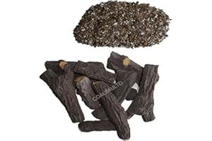 COALS 4 YOU NW LTD NEW AND EXCLUSIVE DELAMERE ULTRA HD 10 PIECE GAS FIRE REPLACEMENT CERAMIC FIBRE LOG SET FOR GAS COALS COAL FIRE NEW HD SUITABLE FOR LIVING FLAME GAS FIRES ELECTRIC AND BIO ETHANOL FIRES