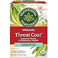 Traditional Medicinals Tea, Organic Throat Coat Eucalyptus, Throat and Respiratory Support, 16 Tea Bags