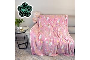 ‎PQCXXA PQCXXA Kuscheldecke Kinder Mädchen,Einhorn Decke Kuscheldecke Kinder Mädchen Flauschige, Rosa Weiche Flanelldecken für Mädchen Geschenke (Regenbogen-Einhorn-B, 150x200cm)