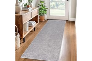 LzreXnvoFxg Hallway Runner Rug Non Slip Grey 60 x 200 cm Kitchen Runner Rugs Washable Area Rugs for Hallway, Kitchen, Entryway