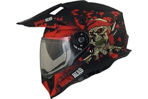 ‎BROKEN HEAD Broken Head Jack S. VX2 rot - Motocross-Helm mit Visier und Sonnenblende - Enduro Cross-Helm