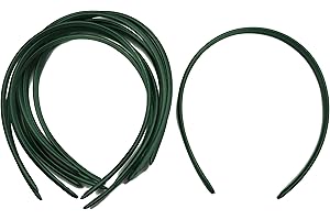 CAPRILITE 10 x Plain Headbands School Girls Small Hair Accessories Uniform Alice Band (Green)