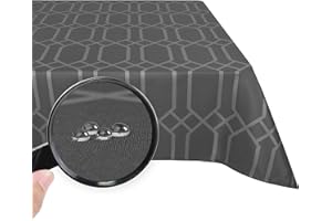 Valia Home Tischdecke mit Teflonbeschichtung für Innen- & Außenbereich anwendbar Wasser & Schmutzabweisend Dank verlässlichem Lotuseffekt - 140 x 240 cm grau