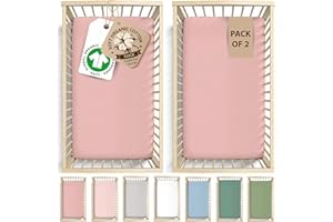 BUNNYJIK 2 x Lenzuola per Culla Next To Me 51x85 cm, Cotone Biologico GOTS - 190GSM Doppio Spessore, Extra Morbido di Lusso, Compatibile con Babylo Cozi Sleeper, Tutti Bambini CoZee