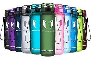 ‎SUPER SPARROW Super Sparrow Trinkflasche - Tritan Wasserflasche - 350ml, 500ml, 750ml, 1000ml - BPA-frei - Ideale Sportflasche - Sport, Wasser, Fahrrad, Fitness, Uni, Outdoor - Leicht, Nachhaltig