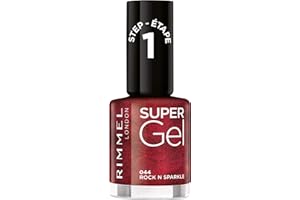 Rimmel London Super Gel Nail Polish, 044 Rock N Sparkle, 12 ml, Packaging May Vary