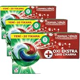 Ariel Hepsi1Arada PODS Oxi Extra Leke &Ccedil;ıkarma Kaps&uuml;l &Ccedil;amaşır Deterjanı Beyazlar ve Renkliler 20 Yıkama (3 paketi)