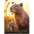 3D LiveLife Lenticular Wall Art Prints - Cute Capybaras from Deluxebase. Unframed 3D Capybara Rabbit Poster. A perfect wall filler. Original artwork licensed from renowned artist, David Penfound