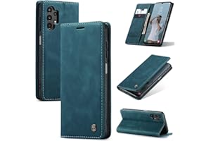 WJXEXRS Handyhülle für Samsung Galaxy A13/A04S/A04/M13 5G Hülle, Premium Klapphülle Leder Schutzhülle Klappbar mit Kartenfach Ständer Magnet Handytasche Standfunktion Flip Case Lederhülle -Blaugrün