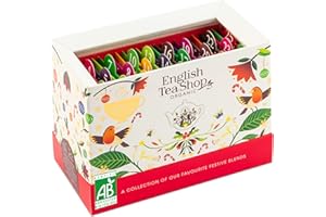 English Tea Shop - Calendrier de l'Avent thé biologique 2025-25 sachets à découvrir - Coffret cadeau de Noël - À cartes blanc