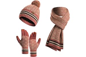 KRIPINC Set Sciarpa Cappello Guanti per Donna Uomo Bimba Ragazzo, Sciarpa e Cappello Donna, Guanti Donna Invernali Touch Screen, Set Regalo Invernale Freddo per Famiglia Amici