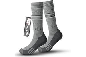 RAHHINT Calze sci bambino merino Calze lana Ragazzi Ragazze, Calzini alti al ginocchio con imbottitura spessa Caldi traspiranti Calze termiche per sport invernali all'aperto