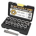 Hi-Spec 14pc Nut & Bolt Extractor Set – Bolt Extractor Socket Set for Broken, Stripped & Stuck Fasteners, Head Sizes 6.35-19mm / 1/4-3/4, Essential Repair Tools