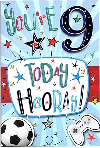 Birthday Card for Nine (9) Year Old Boy - Free 1st Class Post (UK ...