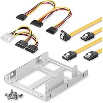 Cadre Montage Disque Dur 2.5" Vers 3.5" - Adaptateur SSD/HDD Avec Câble SATA III Et Alimentation - Goobay 65724