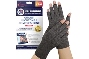 DR. ARTHRITIS Guanti a Compressione per Artrosi alle Mani Ideati da Medici – Tutore Tunnel Carpale per Alleviare Intorpidimento, Gonfiore e Infiammazioni – Senza Dita e in Morbido Cotone (1 Paio, Taglia M)