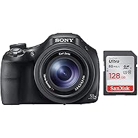 Sony Cybershot DSC-HX400V 20.4MP Digital Camera (Black) with Free Bag + SanDisk 128GB Ultra SDXC UHS-I Memory Card…