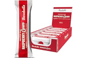 Barebells Protein Bars – Healthy Snacks, Protein Snacks for Breakfast, Sugar Free Chocolate, Low Carb – 12 x 55g (Raspberry Cream)
