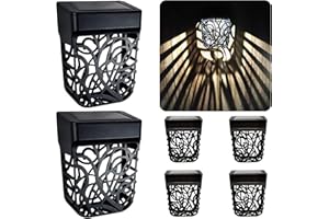 LiyuanQ Solar Fence Lights, 6 Pack Solar Garden Wall Lights Outdoor IP65 Waterproof Decoration for Decking, Patio, Garden, Party, Wedding, Birthday, Festival（White）