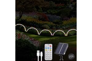 Tacobey Solar Christmas Lights Outdoor Garden - 5 Set Connectable Tube Pathway Lights with Stakes, Remote, 8 Modes, Waterproof Lights for Garden Pathway Driveway Xmas DIY Decorations (Multicolor)