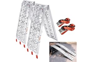 YRHome Rampa di carico pieghevole in alluminio, per moto, portata massima 340 kg per pezzo, rampa pieghevole (2 pezzi)