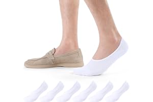 CLOSEMATE Calzini Fantasmini Uomo 6 Paia in Cotone Sneaker Calze Estivi Invisibili Taglio Basso Corti con Antiscivolo Silicone Neri Bianchi