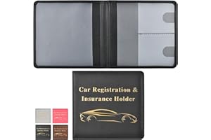 Cacturism Car Registration and Insurance Holder, Vehicle Glove Box Car Organizer Men Women Wallet Accessories Case for Cards, Essential Document, Driver License, Black, Small Black