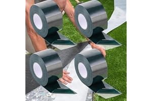DAJAVE 4 pezzi di nastro adesivo per erba artificiale, nastro adesivo per erba artificiale, 50 mm x 5 m, nastro per erba artificiale per collegamento, fissaggio, tappeto erboso verde, collegamento di