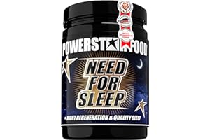 ‎POWERSTAR FOOD NEED FOR SLEEP | Hochdosiert mit GABA, Tryptophan, Glycin, Arginin, Ornithin, Lysin & weiteren Aminosäuren | Ideal zur Einnahme vor dem Schlafen | 450g Pulver | Juicy Orange | Deutsche Herstellung