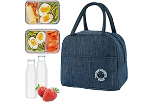 TZQFROCE 6L Bolsa Térmica Comida Reutilizable Pequeña Bolsa de Almuerzo Mini Bolsa de Almuerzo Impermeable para Viajes de Oficina Picnic Senderismo BBQ - Azul Marino