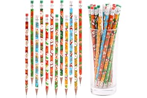 JOFONY Ołówki bożonarodzeniowe 36 sztuk, zestaw ołówków bożonarodzeniowych z gumką do ścierania, długopisy na Boże Narodzenie, upominek dla dzieci do kalendarza adwentowego do napełniania
