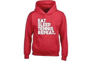 Hippowarehouse Eat Sleep Tennis Repeat kids children's unisex Hoodie hooded top